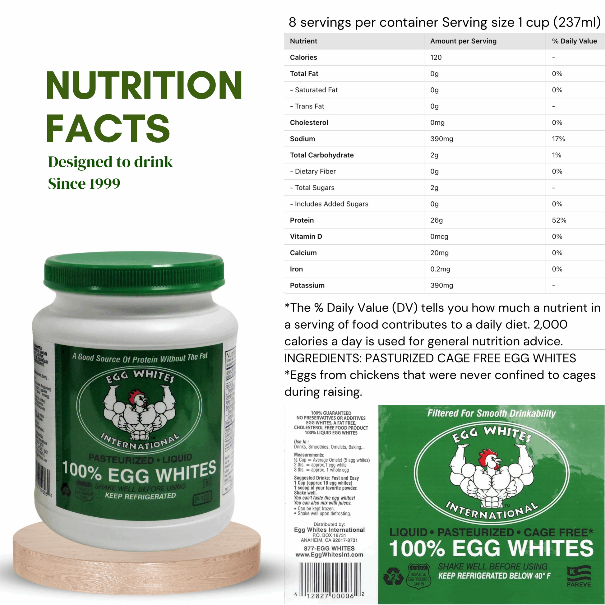 Egg Whites International - 6 Half Gallons