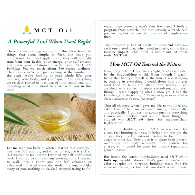 I AM Faithfully Fit: MCT Oil Recipes & PRAY Challenge Book