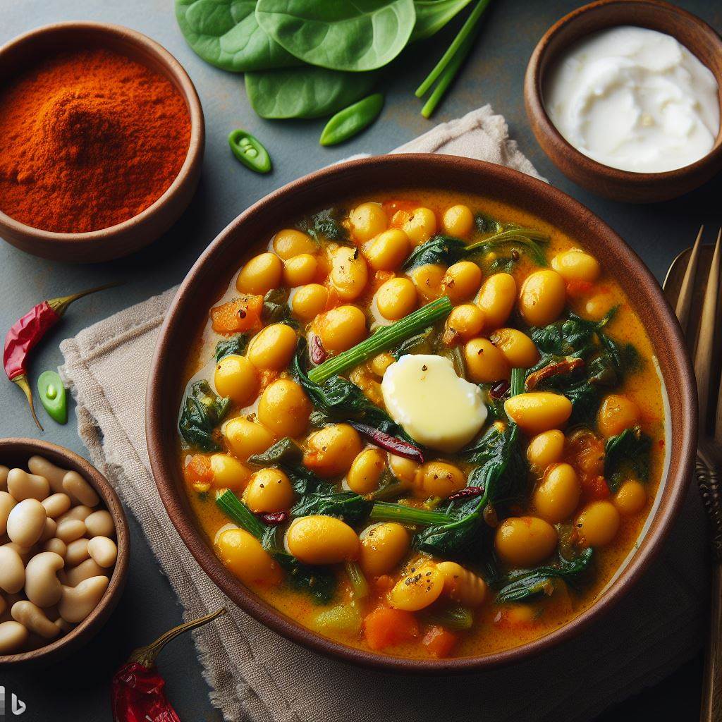 Butterbean and Spinach Curry with Ghee